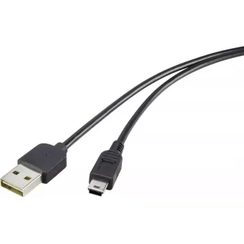 Renkforce USB 2.0 A Mini-B reversibles kaapeli 1,8 m musta