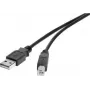 Renkforce USB 2.0 -kaapeli A-B 1 m musta kullattu RF-4463070
