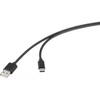 Renkforce USB 2.0 -kaapeli USB-A - USB-C 1 m musta RF-6830420