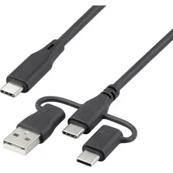 Renkforce USB 2.0 USB-C -latauskaapeli 3 m musta RF-6615910