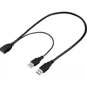 Renkforce USB 3.0 -jatkokaapeli USB-A uros USB-A naaras 0,5 m musta RF-5719752