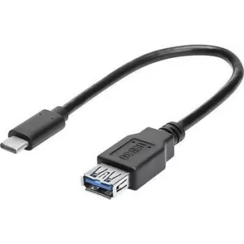 renkforce USB-C–USB 3.0 A adapterikaapeli OTG:lla, 0,15 m, musta, kullatut koskettimet