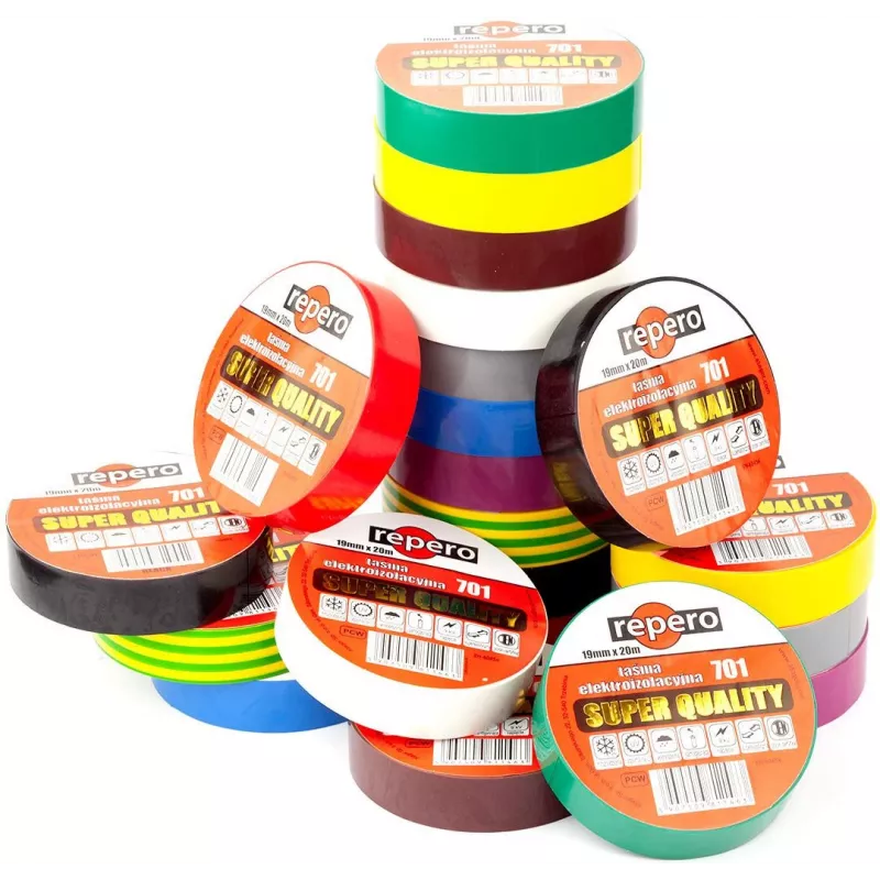 REPERO 701 musta PVC-eristysnauha 19 mm x 20 m