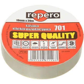 REPERO 701 valkoinen PVC-eristysteippi 19 mm x 20 m