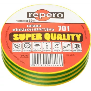 REPERO 701 kelta-vihreä PVC-eristysnauha 19mm x 20m