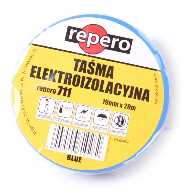 REPERO 711E sininen PVC-eristysnauha 19 mm x 20 m
