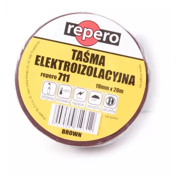 REPERO 711E ruskea PVC-eristysteippi 19 mm x 20 m