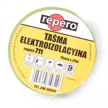 REPERO 711E kelta-vihreä PVC-sähköeristysteippi 19 mm x 20 m
