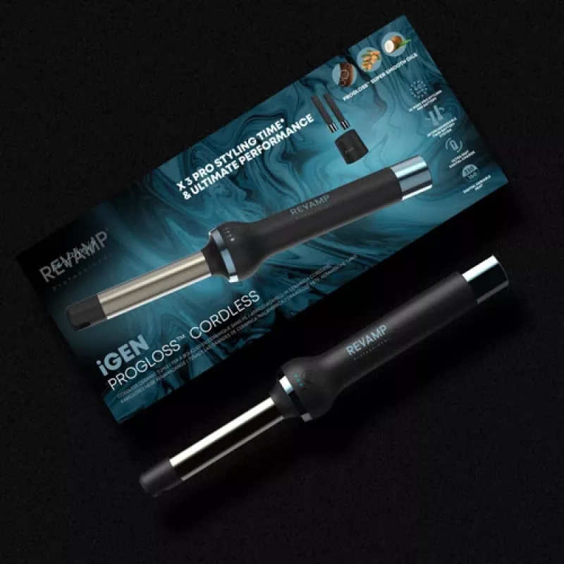 Revamp TO-2750-EU2 Progloss iGEN langaton keraaminen kiharrin 25mm musta/rosekulta