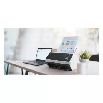 Ricoh fi-8150 kaksipuolinen asiakirjaskanneri, 100 arkin ADF, 50 ppm/100 ipm, USB 3.2 & Gigabit Ethernet, 600 dpi, Clear Image Capture