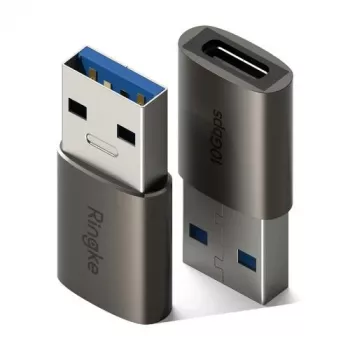 Ringke sovitin USB-plugi USB-C-liitäntään (2 kpl) Gunmetal