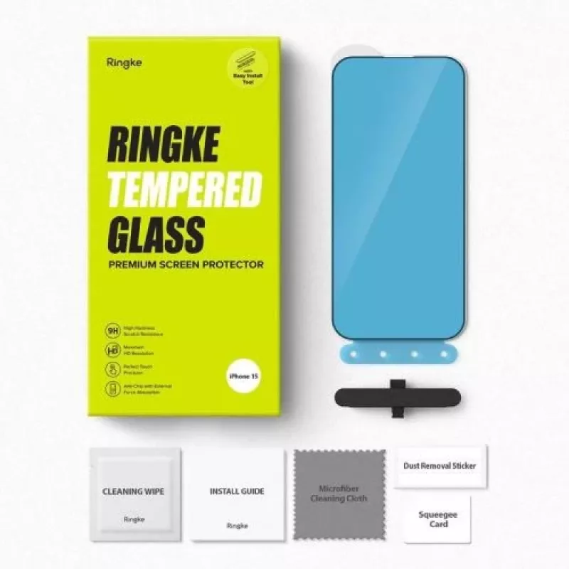Ringke iPhone 15/16 näytönsuojakalvo Privacy karkaistu lasi 9H asennustelineellä läpinäkyvä