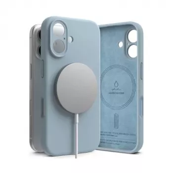 Ringke iPhone 16 kotelo silikoni magneettinen sininen