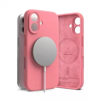 Ringke iPhone 16 suojakotelo silikoni magneettinen pinkki