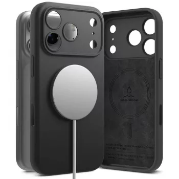 Ringke silikoninen magneettinen MagSafe-suojakotelo Apple iPhone 17 Pro Max - musta