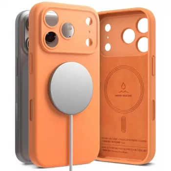 Ringke silikoninen magneettinen MagSafe-kotelo Apple iPhone 17 Pro Max - Tangerine