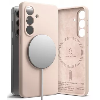 Ringke silikoninen Magnetic MagSafe -kotelo Samsung Galaxy S26:lle - Pink Sand