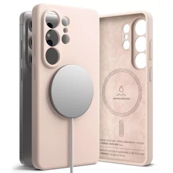 RINGKE silikoninen Magnetic MagSafe -kotelo Samsung Galaxy S26 Ultralle - Pink Sand