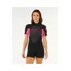 Rip Curl Omega Back Zip märkäpuku - musta/pinkki - naisten - koko S