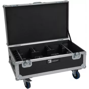 ROADINGER flightcase 6x Futurelight AKKU UP-4 QCL Spot QuickDMX MK2 lataustoiminnolla ja pyörillä 31005255