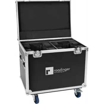 ROADINGER Flightcase 2x EUROLITE DMH-190 liikkuvalle päälle pyörillä musta