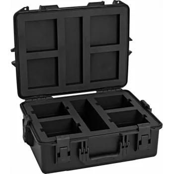 ROADINGER muovilaukku 4x AKKU UP-4 QCL Spot QuickDMX MK2, musta, 55x42,5x21 cm