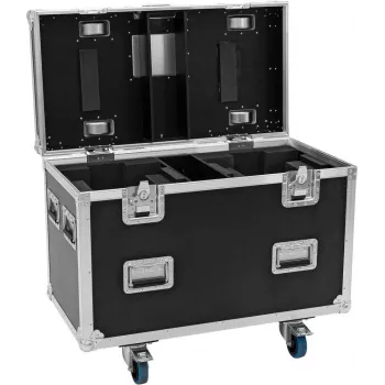 ROADINGER PRO-sarjan Flightcase 2x Futurelight DMH-190 -liikkuvalle valopäälle pyörillä, musta, 90x48x73 cm
