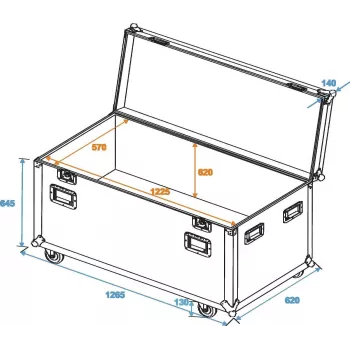ROADINGER Universal Tour Case 120 cm pyörillä Professional 30126413