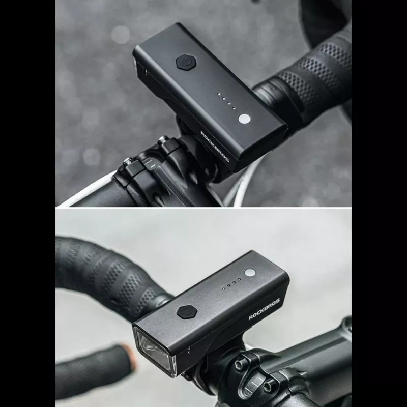 ROCKBROS etuvalo 260 lm USB-C - USB-A-kaapelilla - musta