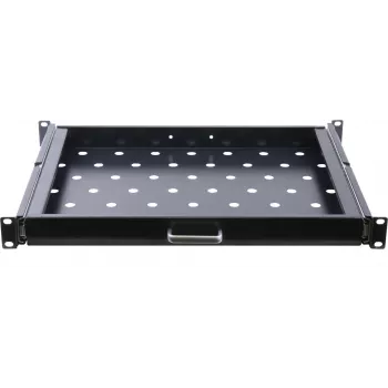 Rockstable 1U 19 tuuman ulosvedettävä hylly - hylly - SPCC-teräs - musta - 1 kpl - 3,45 kg (RS19-UH66)