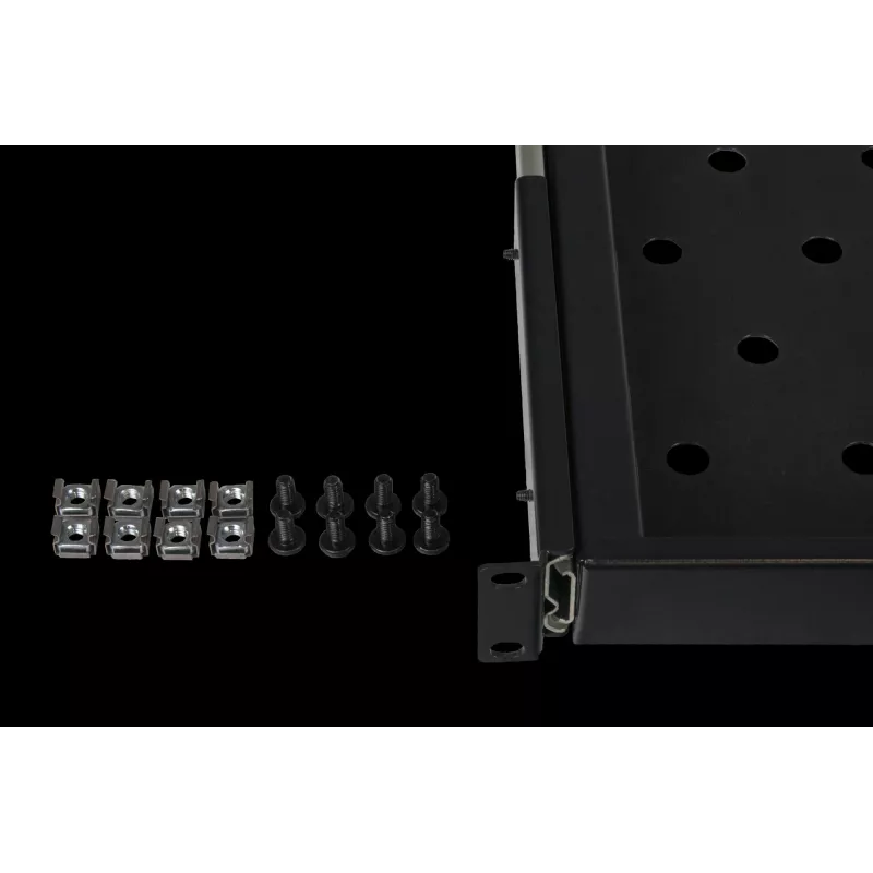 Rockstable 1U 19 inch ulosvedettävä hylly - liukuhylly - SPCC-teräs - musta - 5,87 kg (RS19-UH612)
