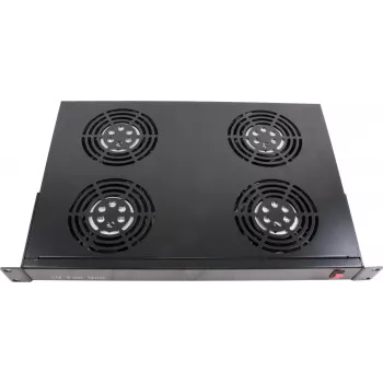 Rockstable 1U 19-tuuman Tuuletuselementti - Tuuletin - Sisäänrakennettu tuuletin - 440 m³/h - Teräs - Musta - 1 kpl (RS19-FT1U4)