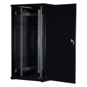 Rockstable 32U 19 tuuman palvelinkaappi lasiovella - pystykaappi - 32U - 800 kg - lukittava ovi - asennuskiskot - säädettävät jalat (RS19-8032)