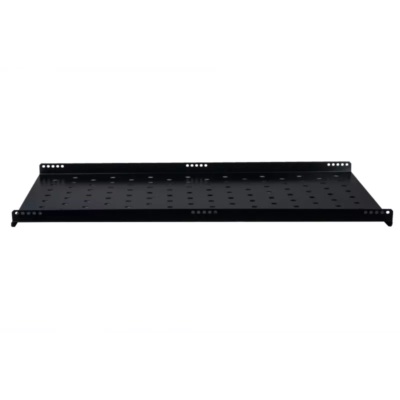 Rockstable RS19-FH612 1U räkkihylly - musta - teräs - 60 kg kantavuus - soikea rei'itetty