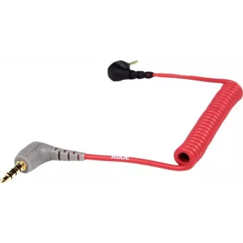 Rode SC7 mikrofonikaapeli - 3,5 mm TRS -pistoke 3,5 mm TRRS -pistokkeeseen - 17 cm - suojattu - punainen