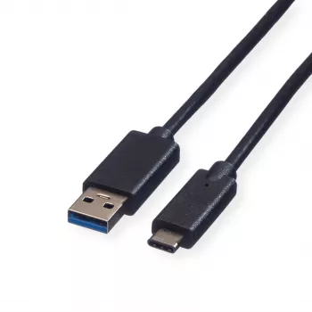 ROLINE GREEN USB 3.2 Gen 1 kaapeli, USB A-C, ST/ST, musta, 3 m 11.44.9013