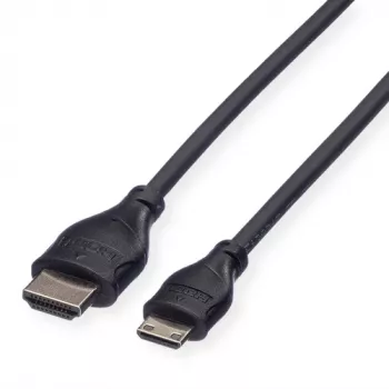 ROLINE HDMI High Speed -kaapeli Ethernetillä, HDMI-A-uros–Mini HDMI -uros, 2 m, 11.04.5580