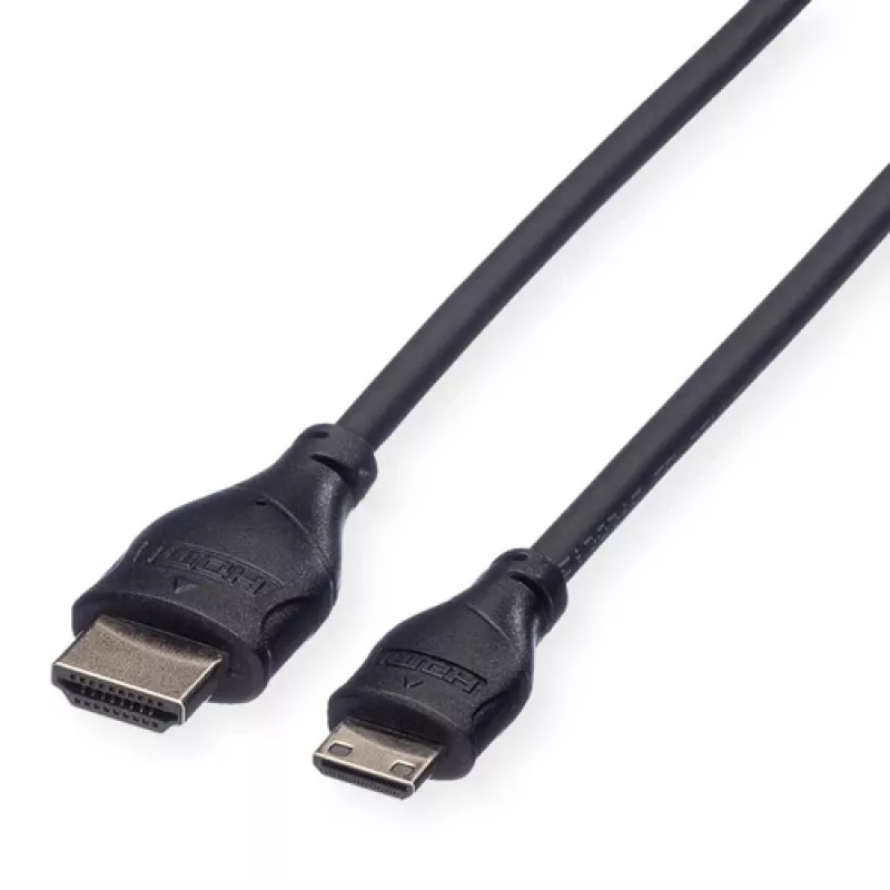 ROLINE HDMI High Speed -kaapeli Ethernetillä, HDMI-A-uros–Mini HDMI -uros, 2 m, 11.04.5580