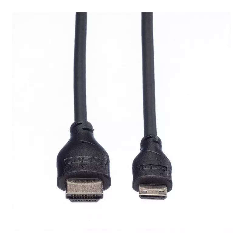 ROLINE HDMI High Speed -kaapeli Ethernetillä, HDMI-A-uros–Mini HDMI -uros, 2 m, 11.04.5580