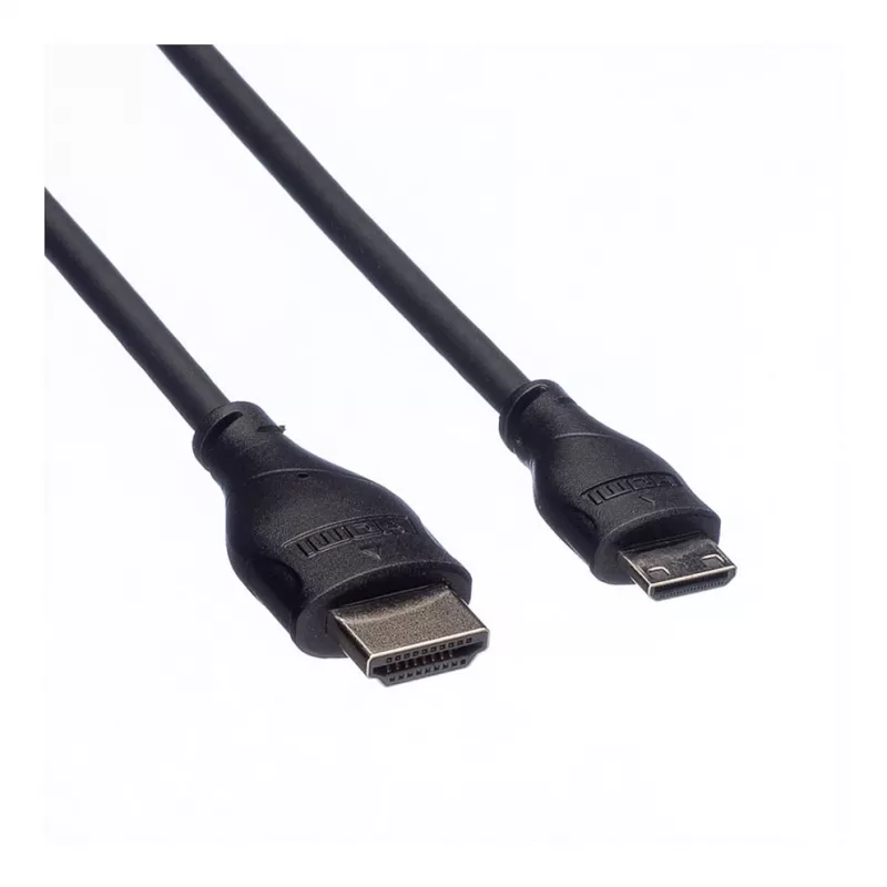 ROLINE HDMI High Speed -kaapeli Ethernetillä, HDMI-A-uros–Mini HDMI -uros, 2 m, 11.04.5580