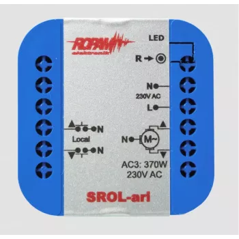 ROPAM SROL-ari langaton rullaverho-ohjain, 230VAC, amperometrinen anturi, rullaverhon tila sovelluksessa ja kosketuspaneelissa (IP64)