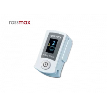 Rossmax SB200 pulssioksimetri sormiklipsillä ja Artery Check Technology -tekniikalla