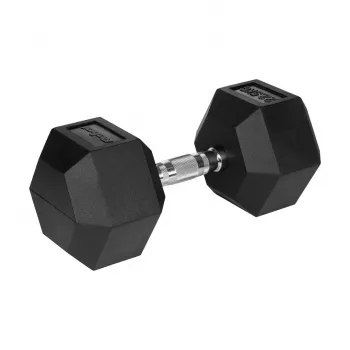 Kumipäällysteinen valurautakäsipaino, kuusikulmainen, 22,5 kg - REBEL ACTIVE