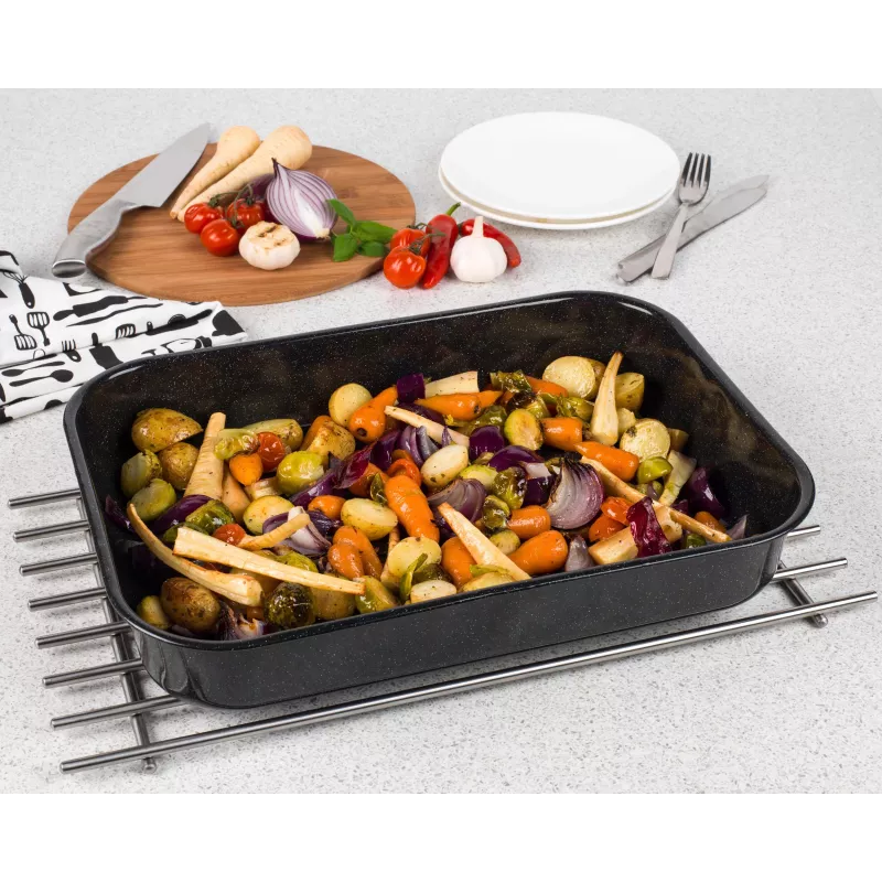 Russell Hobbs CW114311 VIT Enamel 42cm syvä paistovuoka - musta
