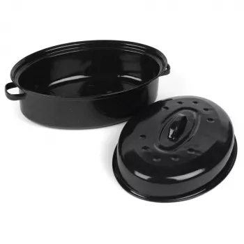 Russell Hobbs CW114911EU Vitreous Enamel 36cm itsestään valava paistovuoka ja kansi, musta