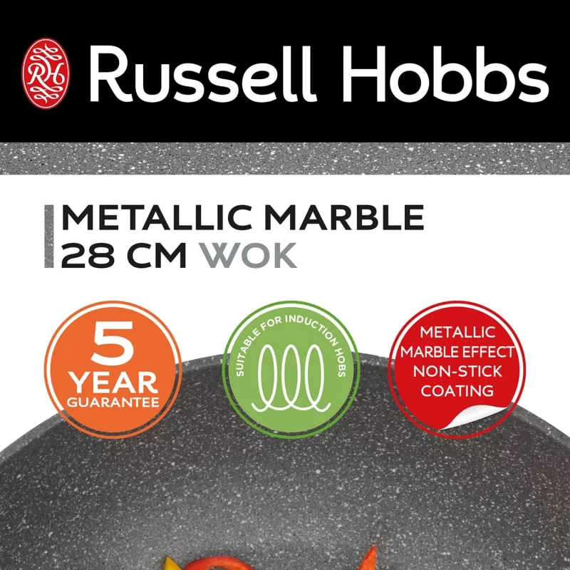 Russell Hobbs RH028121EU7 Metallic Marble wok 28 cm