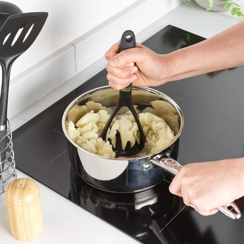 Russell Hobbs RH03026EU7 5-osainen keittiövälinesarja pyörivällä telineellä, musta ja hopea