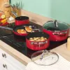 Russell Hobbs RH03821 Riviera 4-osainen kattilasarja, punainen