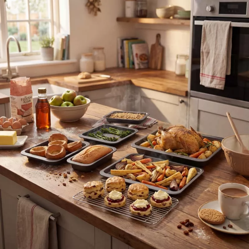 Russell Hobbs RH03903 Stacking 7-osainen leivontasarja, hiiliteräs, tarttumaton, charcoal grey