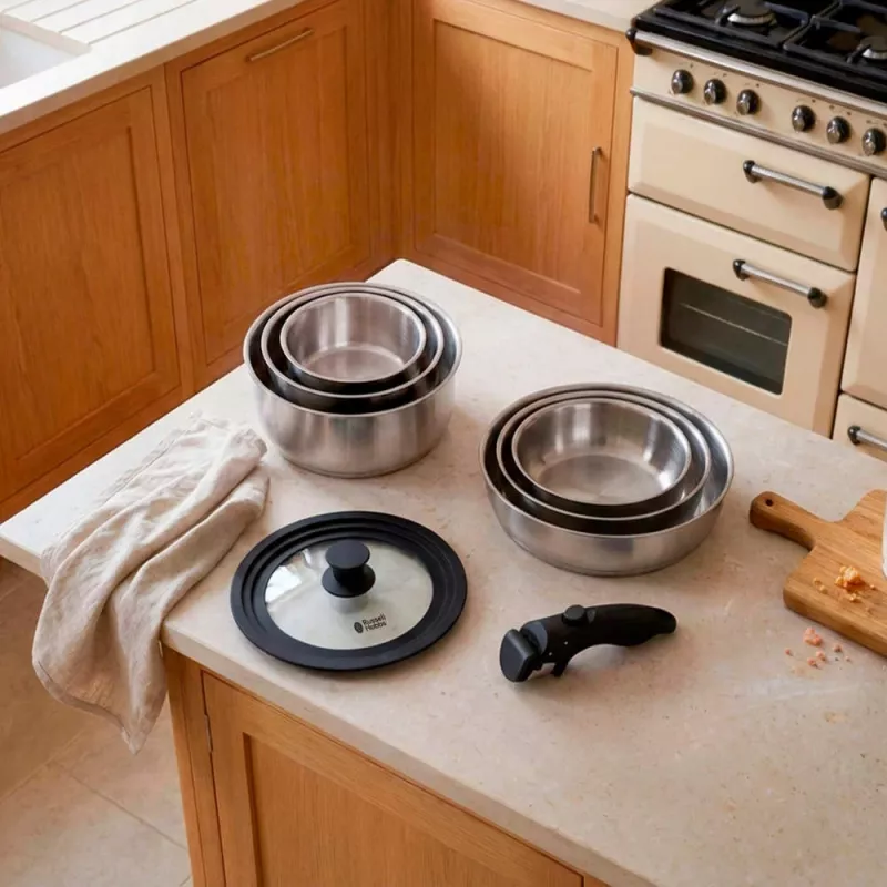 Russell Hobbs RH04041 ruostumaton teräs 8-osainen Smart Clip -keittosarja